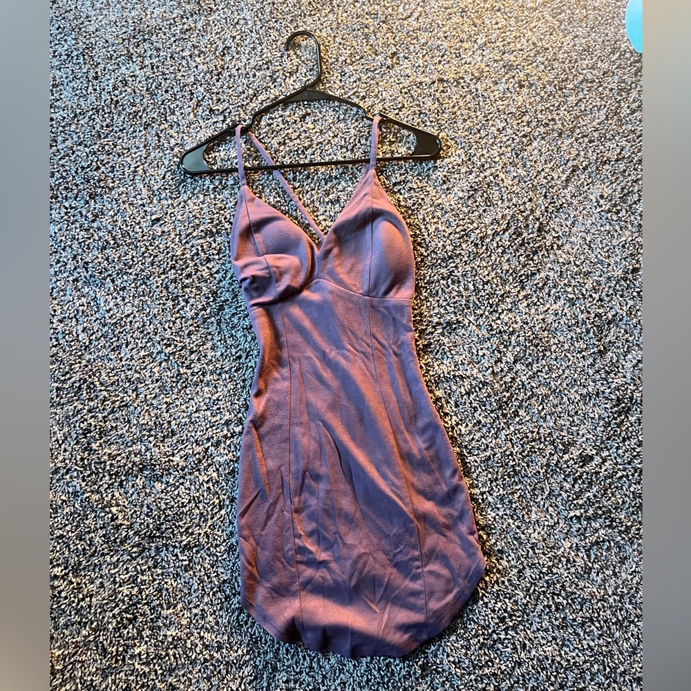 a'gaci Lavender Mini Suede Dress